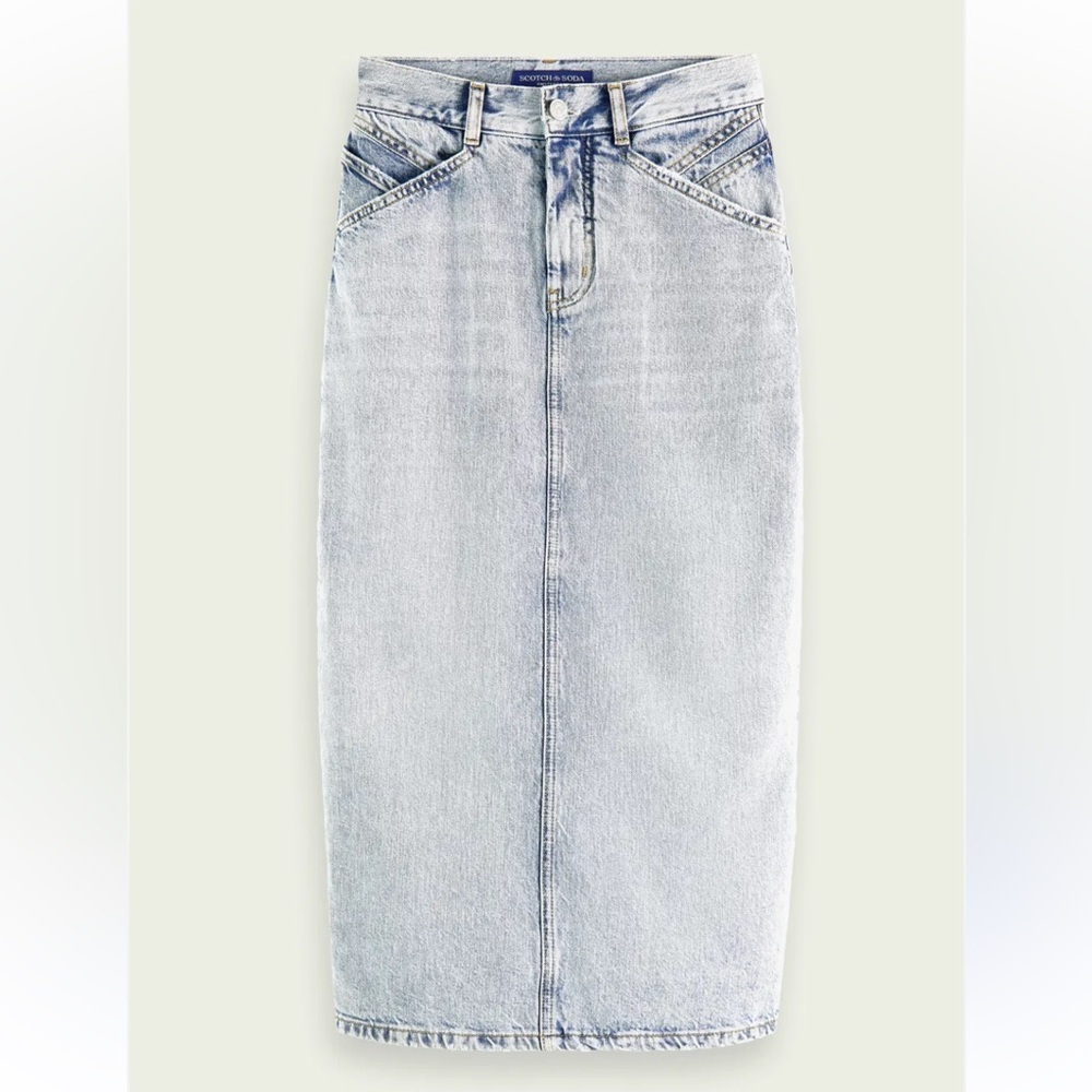 SCOTCH & SODA
High-Rise Structured Denim Midi Pencil Skirt XS